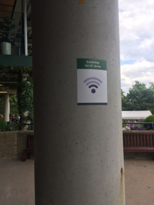 Wimbledon cutely used a variety of Wi-Fi signs to indicate how strong the signal should be in a given area.