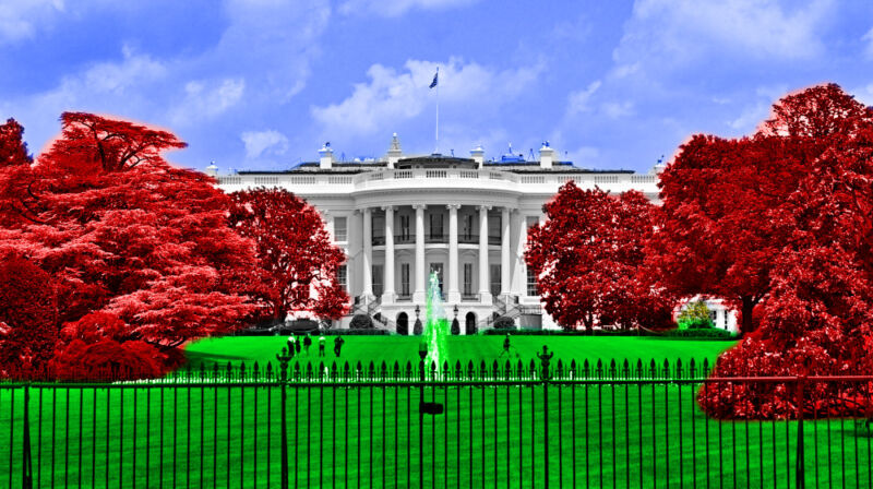 The White House, colorized