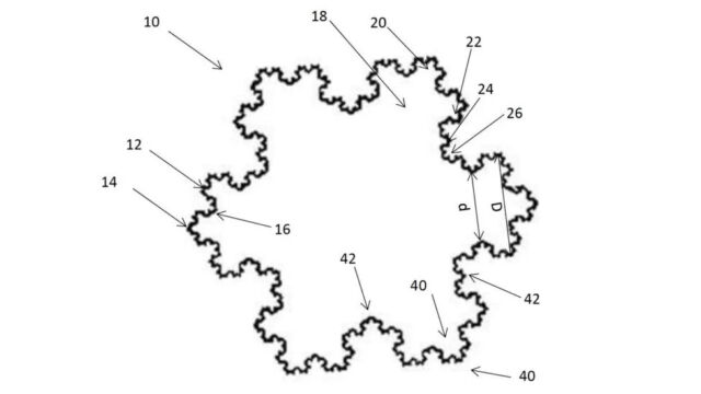 A diagram for a "Fractal Container," one of the rejected AI-designed US patents.