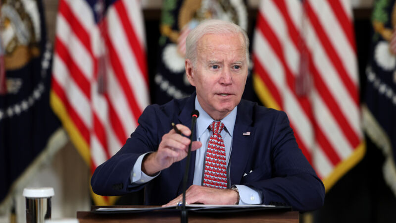 WASHINGTON, DC - APRIL 04: U.S. President Joe Biden holds a meeting with his science and technology advisors at the White House on April 04, 2023 in Washington, DC. Biden met with the group to discuss the advancement of American science, technology, and innovation, including artificial intelligence.