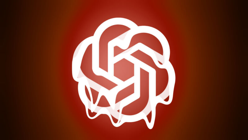 A melting OpenAI logo